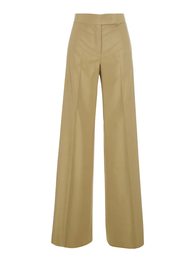 MAX MARA 'BRONTE' Beige Pants with Side Pockets in Wool and Silk Woman in Beige 75% Virgin Wool 25% Silk, photo 2 of 6 from Gaudenzi Boutique