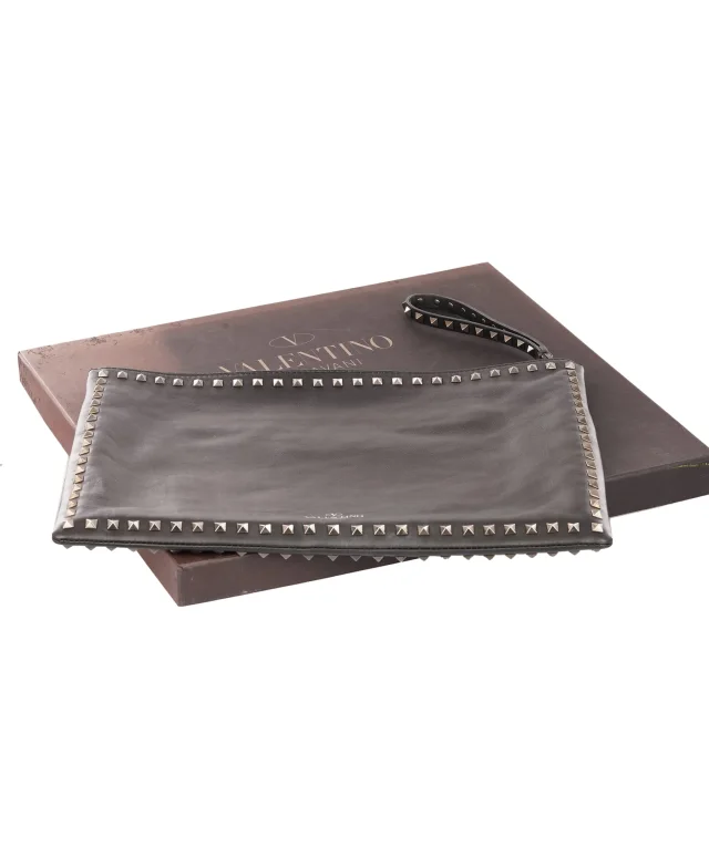 Valentino Garavani Rockstud Leather Pouch Clutch in Leather from Luxury Promise, photo 11 of 11