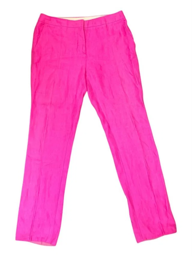 Max Mara tailored linen trousers fuschia pink Size: 14 in Pink Linen from Oxfam Online Shop