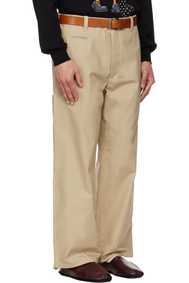 Moschino Beige Classic With Twist New Tailoring Trousers, photo 2 of 3 from SSENSE