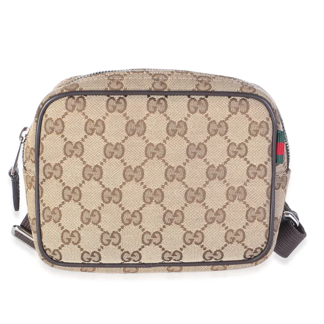 Gucci Beige GG Canvas Mini Camera Crossbody Bag in Beige Canvas from myGemma