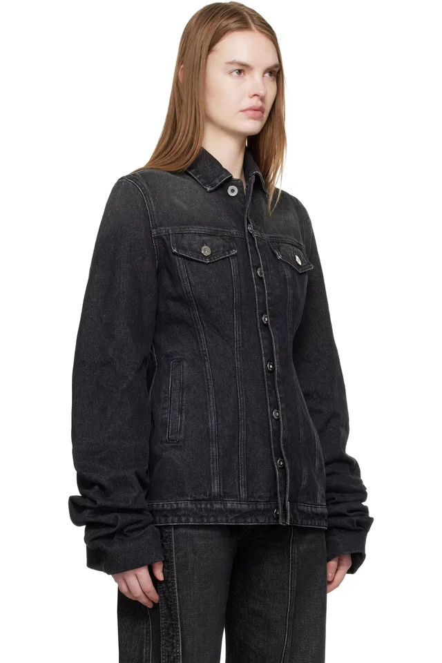 Jean Paul Gaultier Black Oversized Sleeves Denim Jacket, photo 2 of 4 from SSENSE