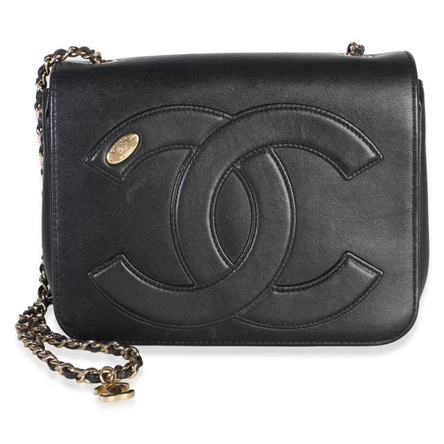 Chanel Black Lambskin CC Mania Flap Bag in Black Lambskin from myGemma