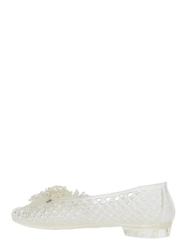 HEAVENLY JELLY 'Muse' White Ballet shoes with Beaded Details in Tech Fabric Women in White, photo 5 of 8 from Gaudenzi Boutique