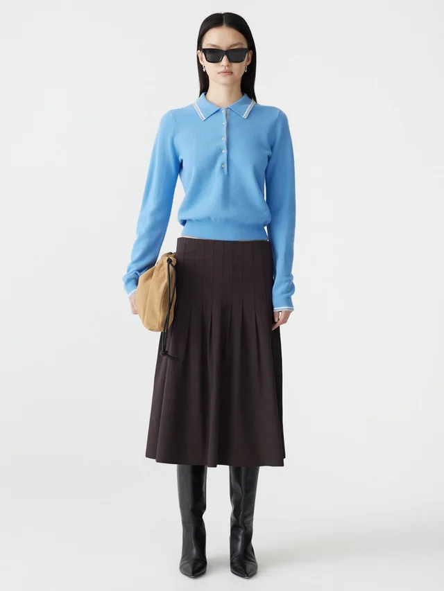 Bassike Crushed Cotton Pleated Skirt from bassike, photo 1 of 1