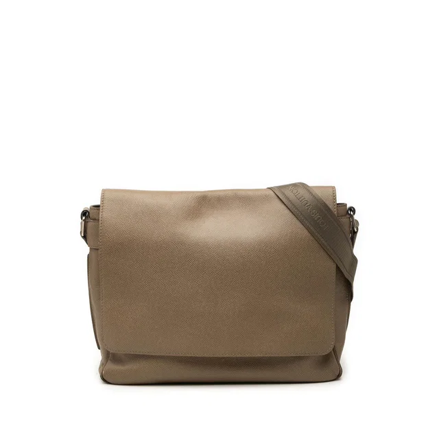 Brown Louis Vuitton Taiga Roman MM Crossbody Bag in Brown Leather from Designer Revival