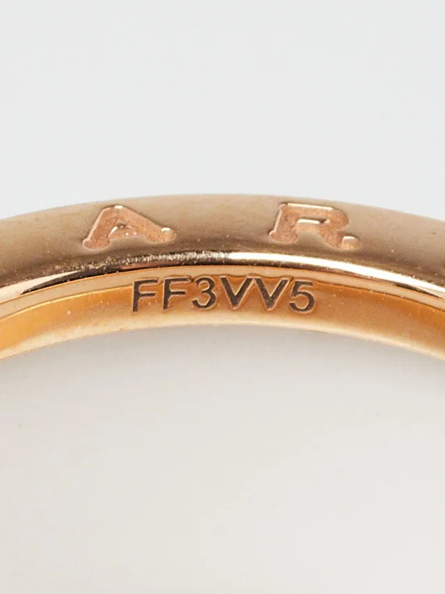 Bvlgari 18k Rose Gold with Diamond and White Ceramic B.Zero 4 Band Ring Size 7/55 in White Ceramic from Yoogis, photo 6 of 6