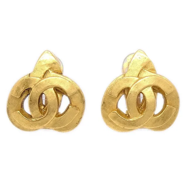Chanel 1997 Heart Earrings Gold Small in Gold from AMORE Vintage Tokyo