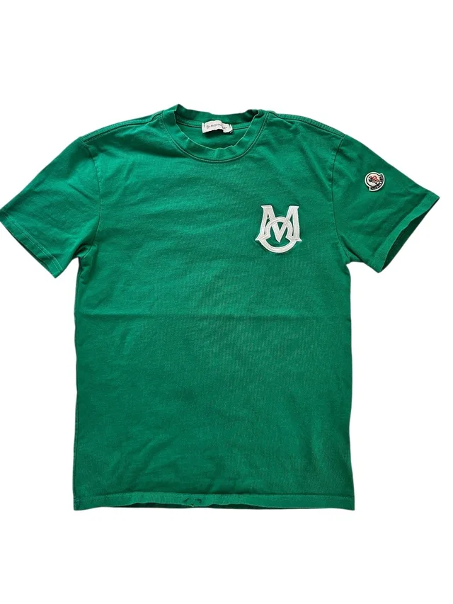 Moncler Short-Sleeve Logo Patch Tee in green from Poshmark