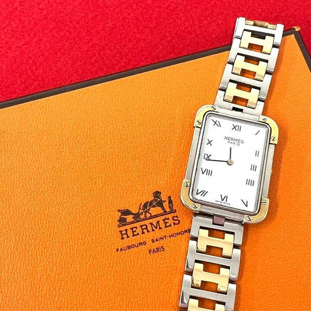 Hermès Croazur Stainless Steel Quartz Watch Wrist Silver Gold in Gold from The Reluxe