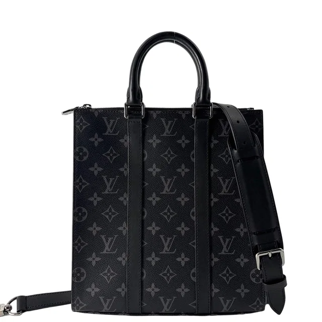 Louis Vuitton Monogram Eclipse Sac Plat Cross Tote Bag in Leather from The Reluxe