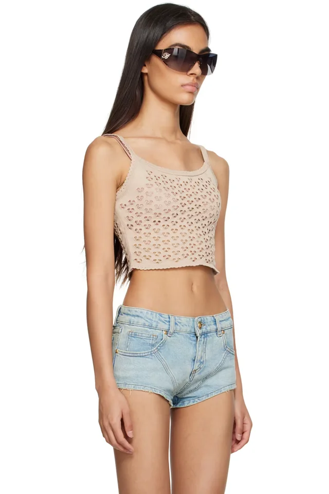 Blumarine Beige Heart Tank Top, photo 2 of 4 from SSENSE