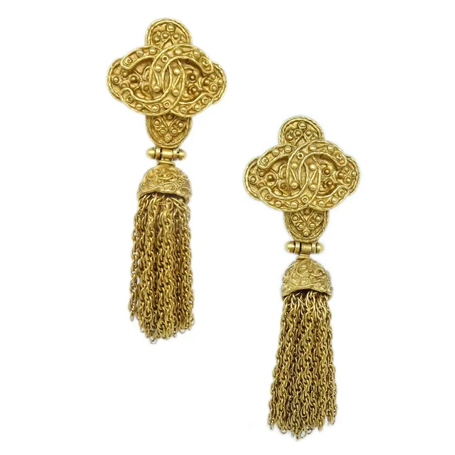 Chanel 1994 Filigree Earrings Clip-On Gold in Gold from AMORE Vintage Tokyo
