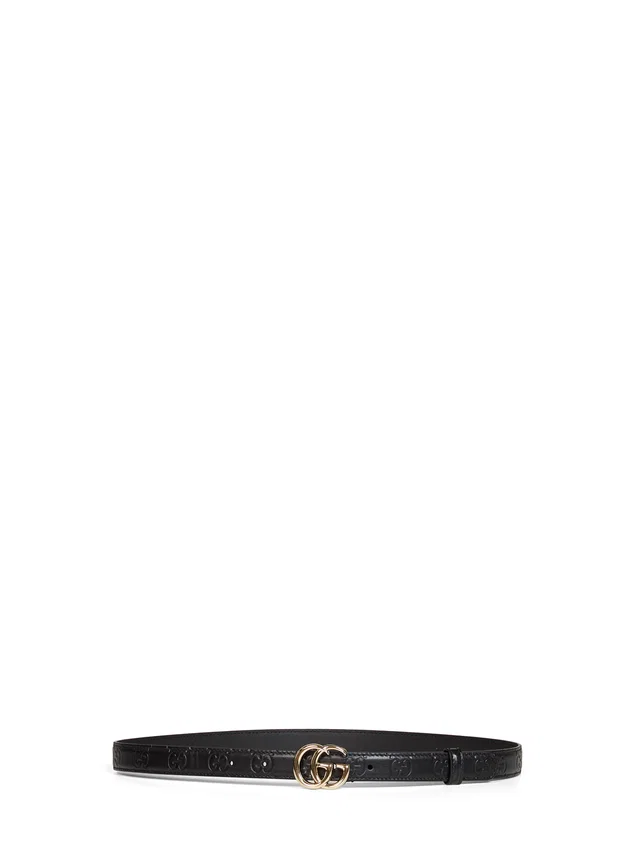 Gucci Gg Marmont Belt — Black Calfskin in Black Calfskin from HEWI