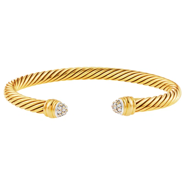 David Yurman Cable Classic bracelet with diamonds in Yellow Gold from Gray And Sons