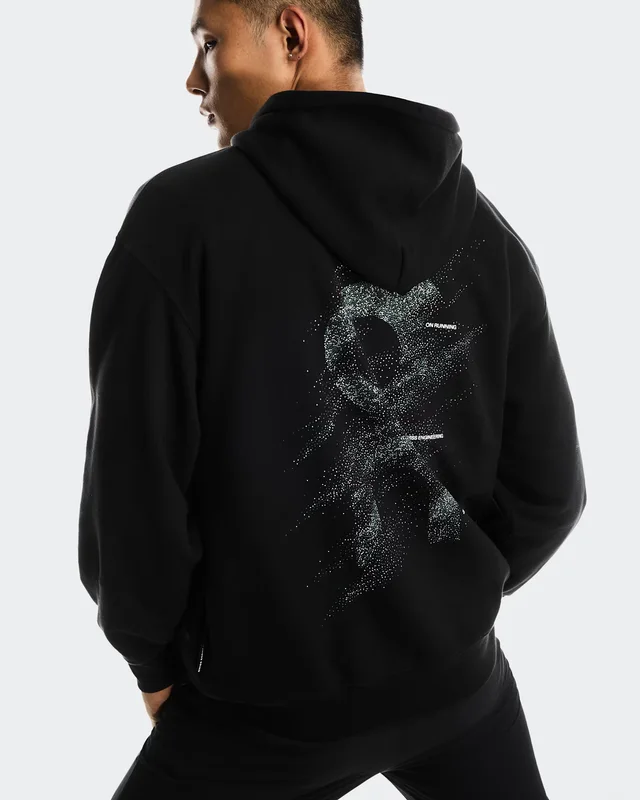On Club Hoodie Graphic in Black | Olive, photo 5 of 5 from On