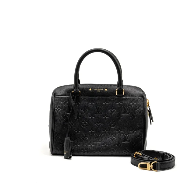 Louis Vuitton Speedy 25 Bandouliere Monogram Empreinte Black GHW in Black Leather from EMIER