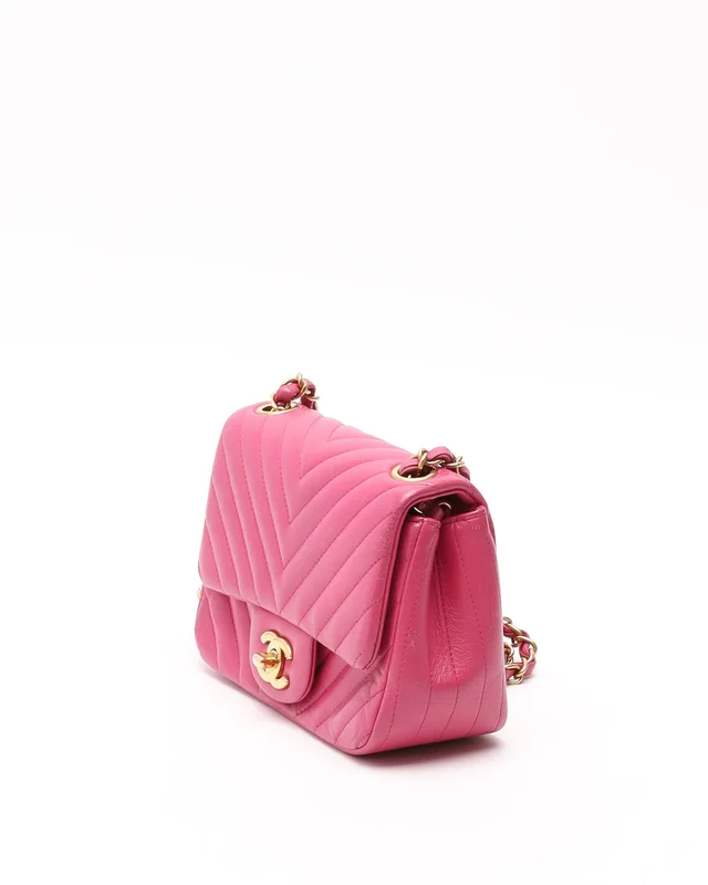 Chanel Chevron Mini Square Flap Bag in Leather from A Retro Tale, photo 2 of 10