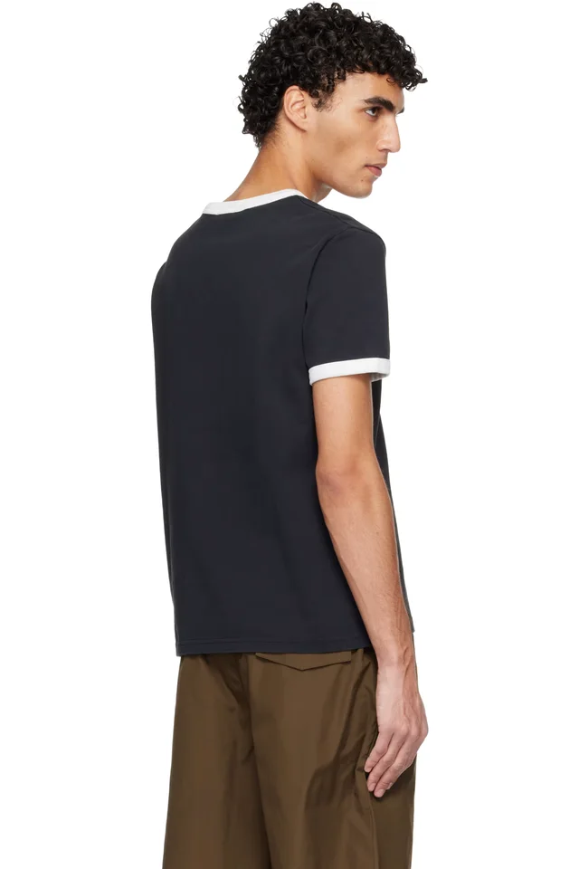 A.P.C. Black Contrast Trim T-shirt, photo 3 of 4 from SSENSE