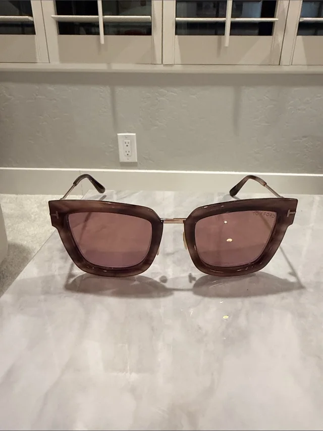Tom Ford Translucent Brown/Rose Square Sunglasses in gold|brown|red from Poshmark