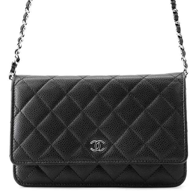 Chanel Classic Matelasse Chain Shoulder Wallet BlackAP0250-Y01588-C3906 Caviar Leather in Caviar leather from GALLERY RARE