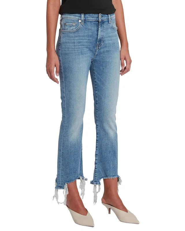 7 For All Mankind High-Waist Slim Kick Sloan Vintage Flare Leg Jean in Blue, image 1 of 1 from Rue La La