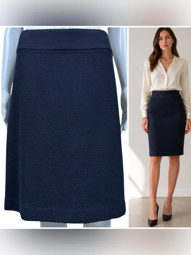 Loro Piana 100% Cashmere Textured Pencil Knee Length Skirt Size 48 It / 12 Us in blue Cashmere from Poshmark