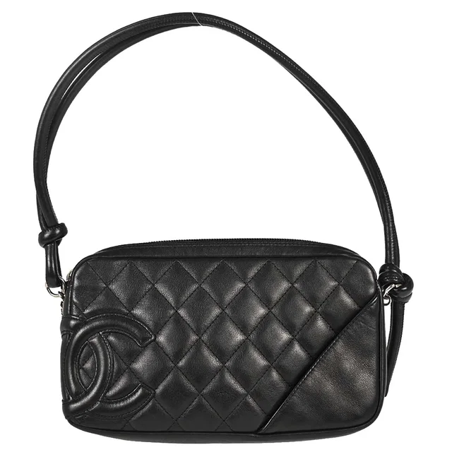 Chanel 2005-2006 Black Calfskin Cambon Ligne Handbag in Black Calfskin from AMORE Vintage Tokyo