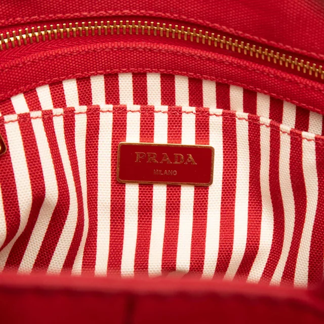 Red Prada Small Canvas Canapa Logo Tote Satchel in Red Canvas from Designer Revival, photo 2 of 2