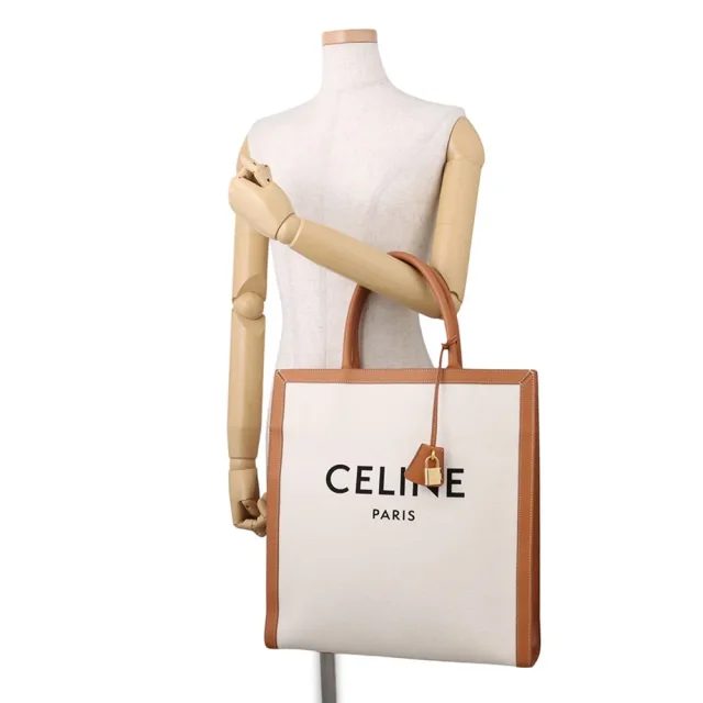 Celine Vertical hippopotamus Natural/Tan190402BNZ Canvas Leather Size Large in Beige Canvas from GALLERY RARE, photo 4 of 16