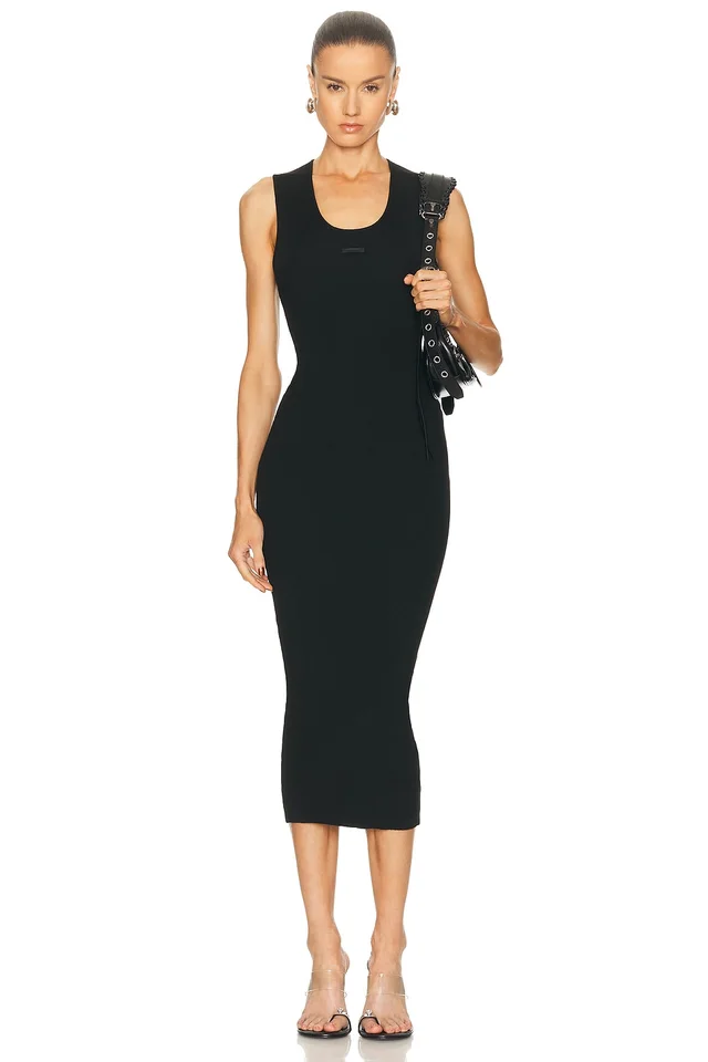 Fear of God ESSENTIALS Rib Tank Dress in Black from FWRD, photo 1 of 1