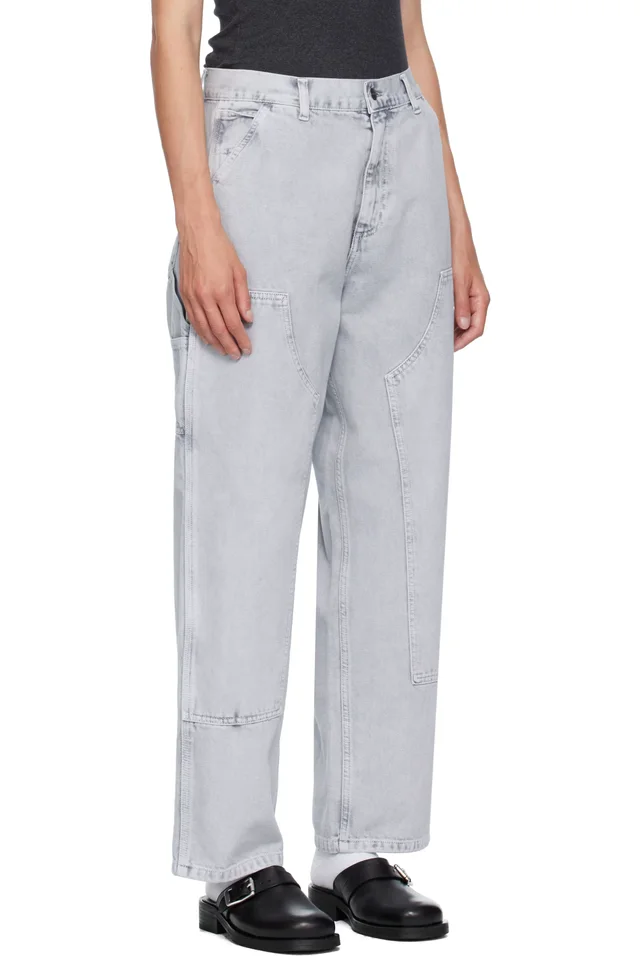 Carhartt Work In Progress Gray Brandon Double Knee Jeans, photo 2 of 4 from SSENSE
