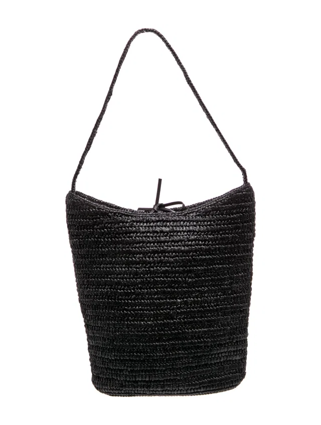 The Row Raffia Alma in black Raffia from The RealReal