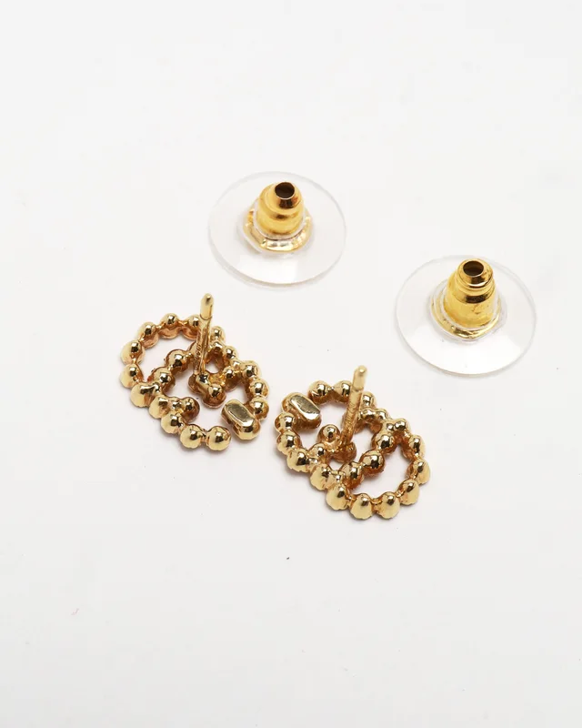 Gucci GG Multicolour 18kt Gold Stud Earrings in Gold from A Retro Tale, photo 3 of 3