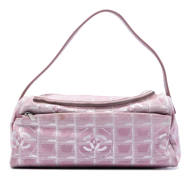 Pink Chanel Large New Travel Line Nylon Vanity Bag in Pink Nylon from Designer Revival