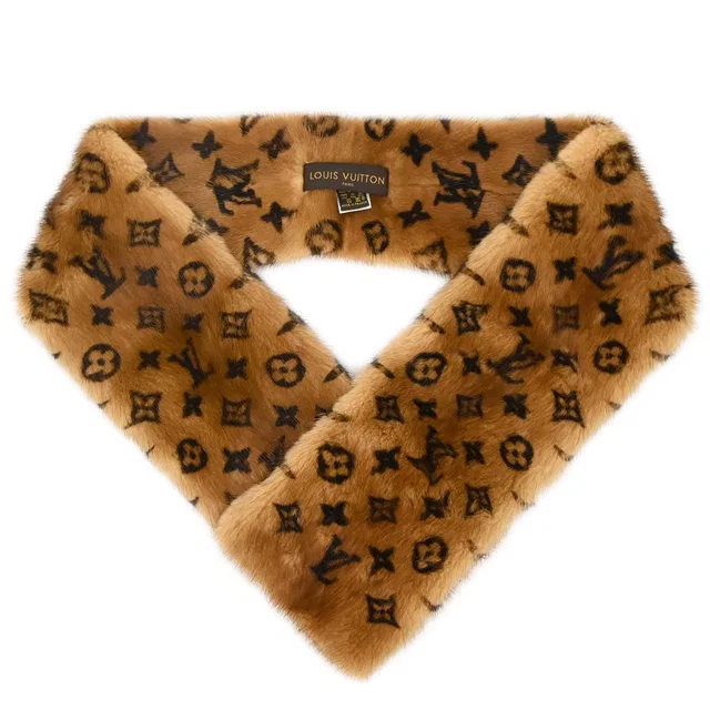 Louis Vuitton Monogram Mink Shawl Stole M72245 from AMORE Vintage Tokyo