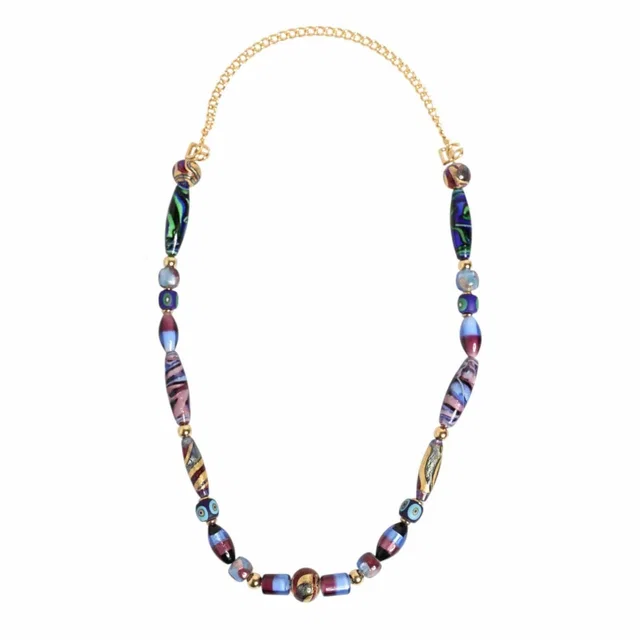 Dolce & Gabbana Necklace Multicolour Murano Glass Beads Gold Brass Chain Jewelry in Gold from Luxury Promise