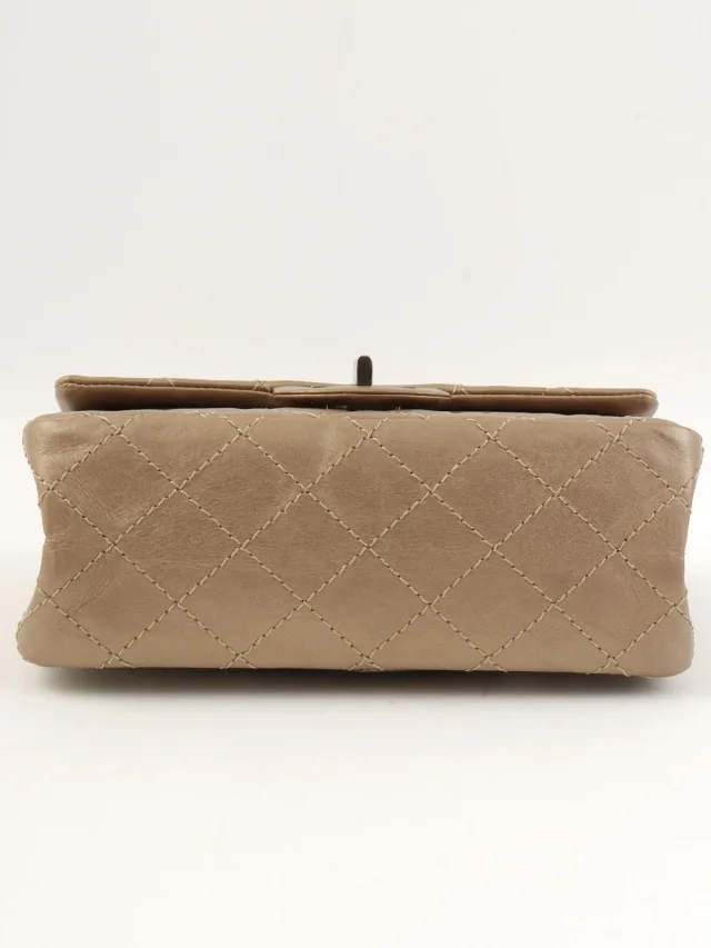 Chanel 2012 Vintage 2.55 Classic Flap Chain Bag Bronze in Leather from VINTAGE QOO TOKYO, photo 10 of 12