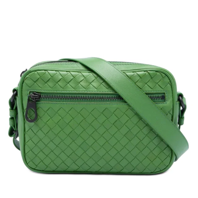 Green Bottega Veneta Nappa Intrecciato Camera Bag in Green Nappa leather from Designer Revival