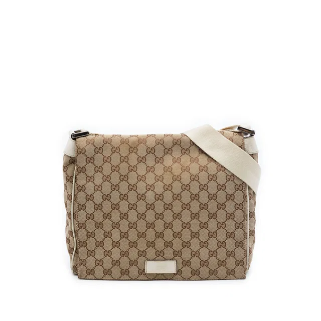 Beige Gucci GG Canvas Crossbody in Beige Canvas from Designer Revival