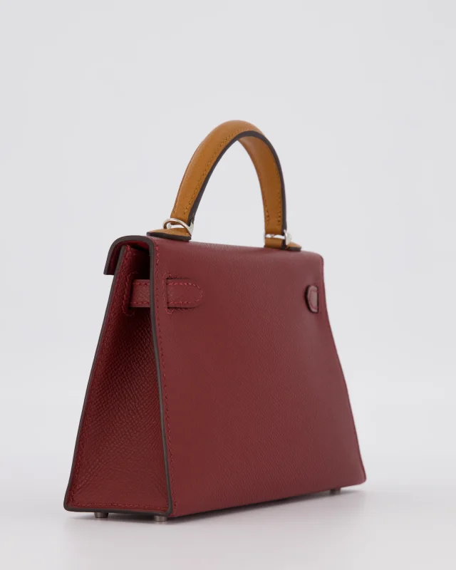 Hermès Mini Kelly II Tricolour 20 Bag in Burgundy Epsom leather from Sellier, photo 16 of 23