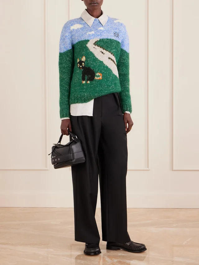 LOEWE + Luis Wain knitted wool-blend sweater in Green, photo 2 of 2 from NET-A-PORTER (Canada)