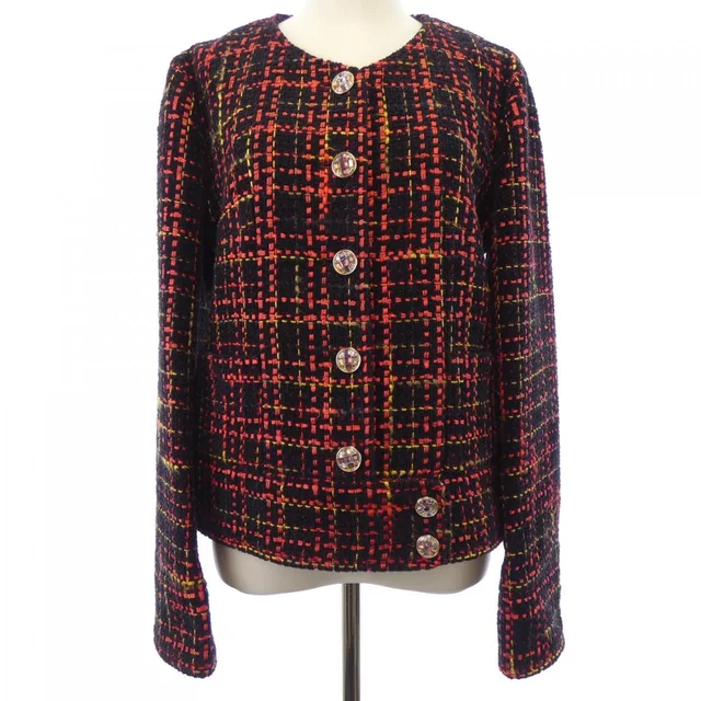 Chanel Collarless Jacket Black in Black Cashmere from The Reluxe