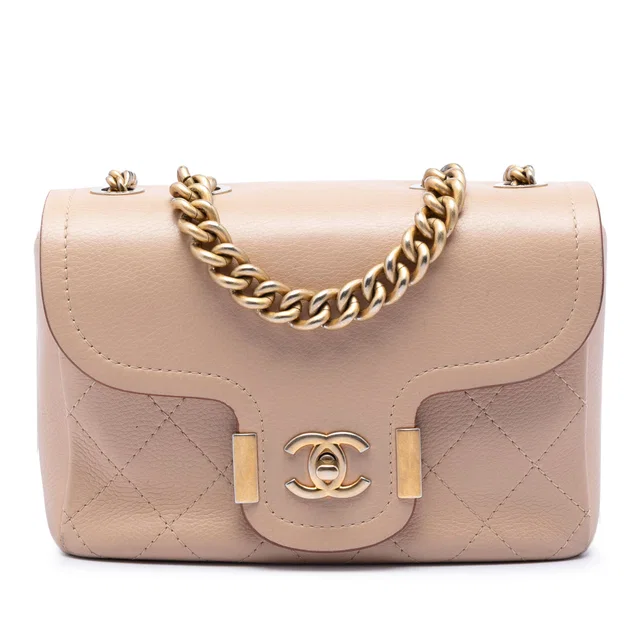 Beige Chanel Paris-Greece Calfskin Archi Chic Flap Satchel in Beige Calfskin from Designer Revival