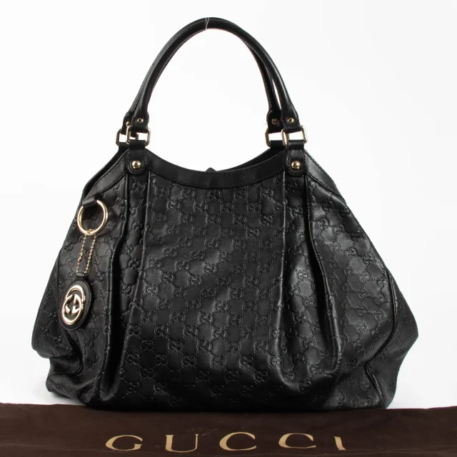 Gucci Black Guccissima Large Sukey Bag in Black Leather from Labellov, photo 2 of 6