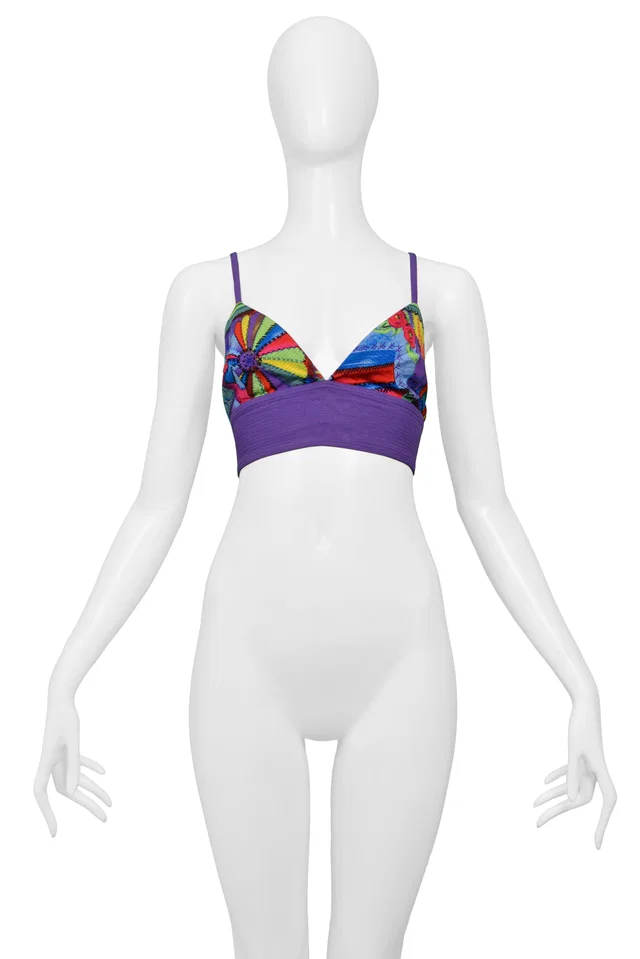 Versace Versus Multicolor Kaleidoscope Bra Top in Multicolor from Resurrection Vintage