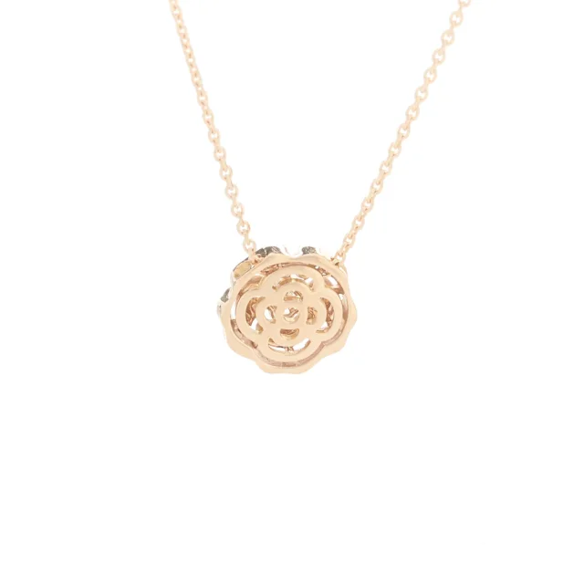 Chanel 18K Rose Gold Diamond Extrait de Camelia Pendant Necklace in Pink from FASHIONPHILE, photo 5 of 5