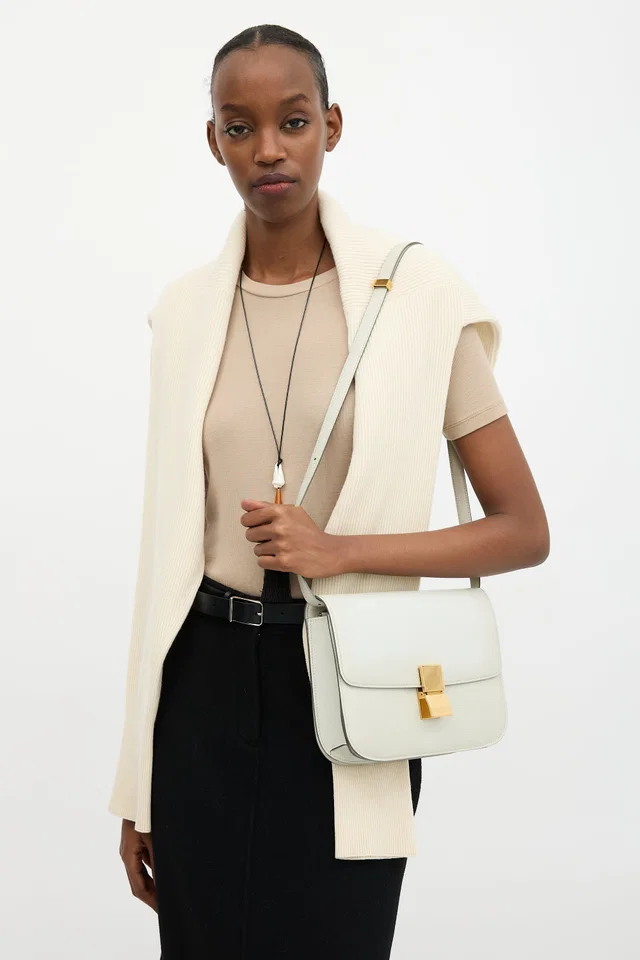 Celine 2016 Leather Medium Box Bag in Leather from VSP Consignment