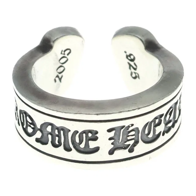 Chrome Hearts LG Scroll Label Large Ring Silver in Silver from The Reluxe
