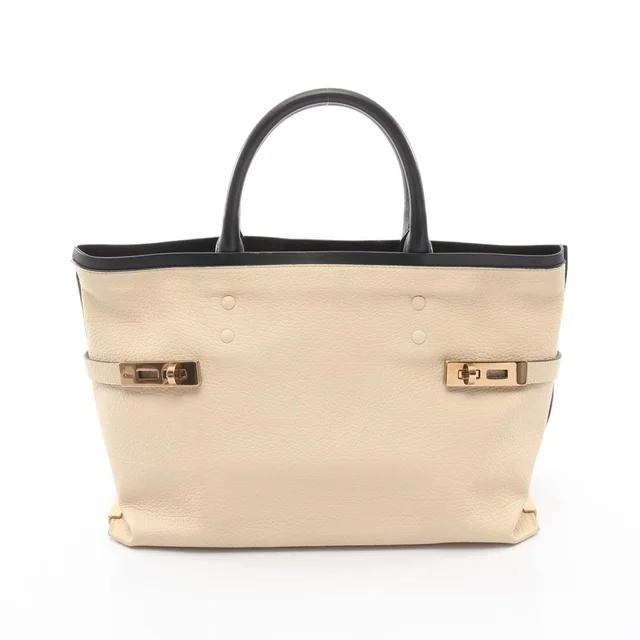 Chloé Charlotte Tote Bag Leather Ivory White Black in white|black Leather from Poshmark